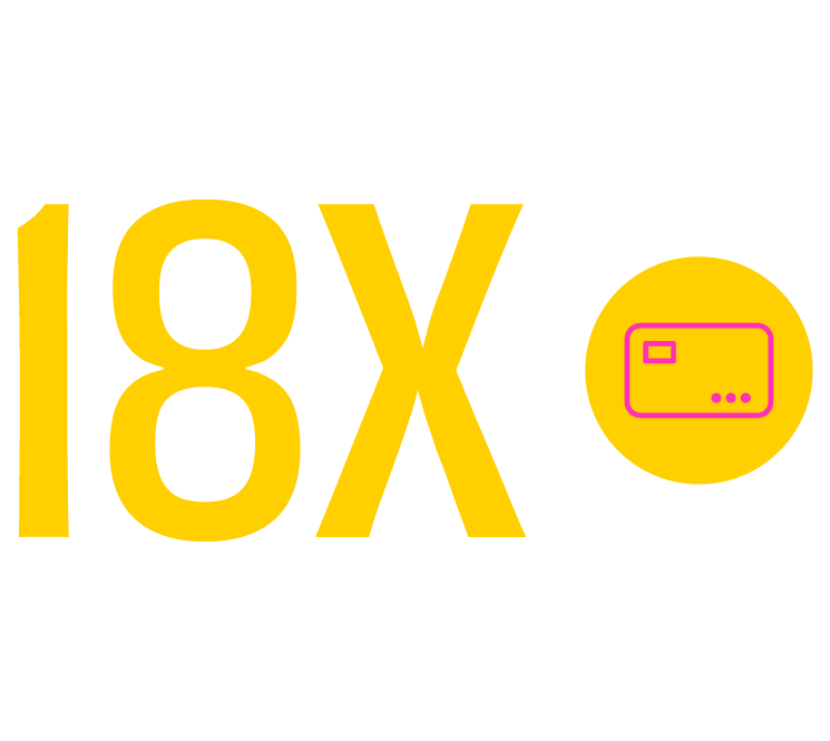 até 18x